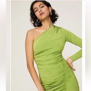 Atlein- One-Shoulder Green Dress Size Small